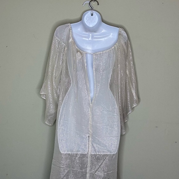LaROK cream and silver bathing suit cover-up, size XS/S - Picture 3 of 6